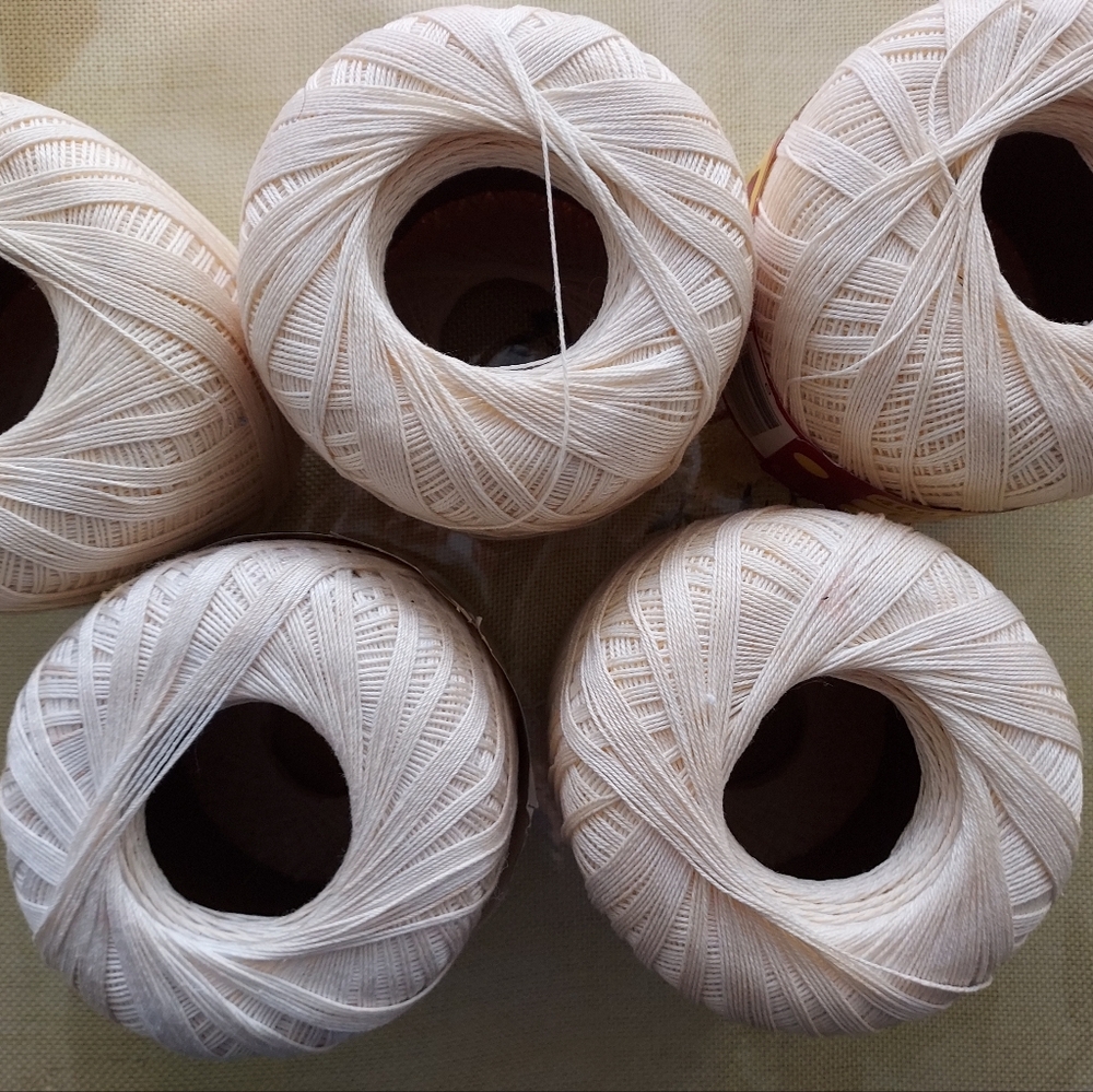 Knit-Cro-Sheen Mercerized Cotton Yarn in Cream